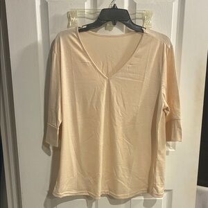 Cream V-Neck Women's Top